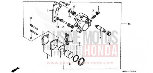 FRONT BRAKE CALIPER CR80RY de 2000